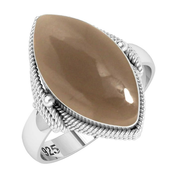 Natural Smoky Topaz Women Jewelry 925 Sterling Silver Ring
