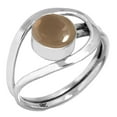 thumbnail image 1 of 925 Sterling Silver Women Jewelry Natural Smoky Topaz Ring, 1 of 5