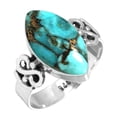 thumbnail image 1 of Copper Blue Turquoise Ring 925 Sterling Silver Handmade Jewelry, 1 of 6