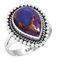 thumbnail image 1 of 925 Sterling Silver Women Jewelry Copper Purple Turquoise Ring, 1 of 6