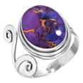 thumbnail image 1 of 925 Silver Ring For Women - Men Copper Purple Turquoise Stone Silver Ring Size 5.5 Simple Silver Ring Size 5.5 Gift For Girl Friend On Valentine's Day 925 Gemstone Silver Jewelry, 1 of 6