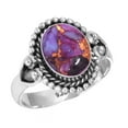 thumbnail image 1 of 925 Sterling Silver Women Jewelry Copper Purple Turquoise Ring, 1 of 6