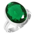 thumbnail image 1 of 925 Silver Ring For Women - Men Green Emerald Simulated Stone Silver Ring Size 10 May Birthstone Boho Silver Ring Size 10 Gift For Ladies On Thanksgiving 925 Silver Jewelry With Gemstone, 1 of 5