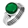 thumbnail image 1 of 925 Silver Ring For Women - Men Green Emerald Simulated Stone Silver Ring Size 13 May Birthstone Elegant Silver Ring Size 13 Gift For Ladies On Thanksgiving 925 Silver Jewelry With Gemstone, 1 of 5