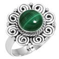 thumbnail image 1 of Natural Malachite Ring 925 Sterling Silver Handmade Jewelry, 1 of 6