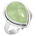 thumbnail image 1 of 925 Sterling Silver Ring Natural Prehnite Handmade Jewelry, 1 of 6