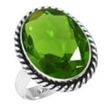 thumbnail image 1 of 925 Silver Ring For Women - Men Green Peridot Quartz Stone Silver Ring Size 10.5 August Birthstone Boho Silver Ring Size 10.5 Gift For Ladies On Thanksgiving 925 Silver Jewelry With Gemstone, 1 of 5