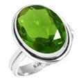 thumbnail image 1 of 925 Silver Ring For Women - Men Green Peridot Quartz Stone Silver Ring Size 11 August Birthstone Simple Silver Ring Size 11 Gift For Girl Friend On Valentine's Day 925 Gemstone Silver Jewelry, 1 of 5