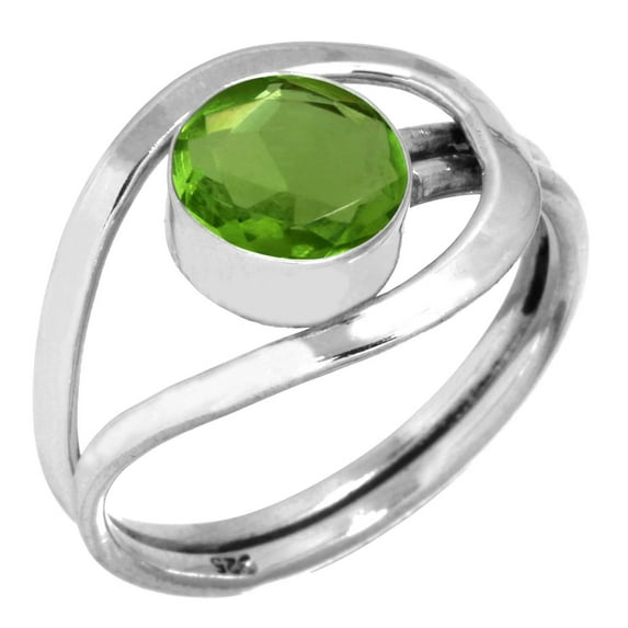 Peridot Quartz Women Jewelry 925 Sterling Silver Ring