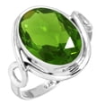 thumbnail image 1 of 925 Silver Ring For Women - Men Green Peridot Quartz Stone Silver Ring Size 8.5 August Birthstone Costume Silver Ring Size 8.5 Gift For Girl Friend On Thanksgiving 925 Gemstone Silver Jewelry, 1 of 5