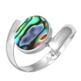 thumbnail image 1 of Natural Abalone Shell Ring 925 Sterling Silver Handmade Jewelry, 1 of 6
