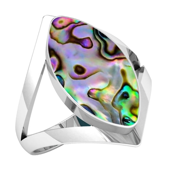 925 Sterling Silver Women Jewelry Natural Abalone Shell Ring