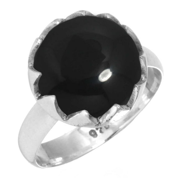 925 Sterling Silver Women Jewelry Natural Black Onyx Ring