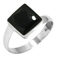 thumbnail image 1 of 925 Sterling Silver Women Jewelry Natural Black Onyx Ring, 1 of 5
