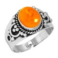 thumbnail image 1 of 925 Sterling Silver Ring Amber Handmade Jewelry, 1 of 5