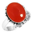 thumbnail image 1 of 925 Silver Ring For Women - Men Orange Natural Carnelian Stone Silver Ring Size 5.5 August Birthstone Boho Silver Ring Size 5.5 Gift For Girl Friend On Wedding 925 Gemstone Silver Jewelry, 1 of 6