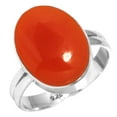 thumbnail image 1 of 925 Silver Ring For Women - Men Orange Natural Carnelian Stone Silver Ring Size 5.5 August Birthstone Handmade Silver Ring Size 5.5 Gift For Girl Friend On Wedding 925 Gemstone Silver Jewelry, 1 of 6