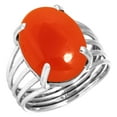 thumbnail image 1 of 925 Sterling Silver Women Jewelry Natural Carnelian Ring, 1 of 6