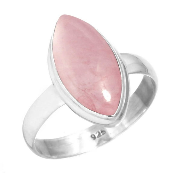 925 Sterling Silver Ring Rose Quartz Handmade Jewelry