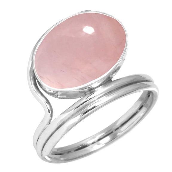 925 Silver Ring For Women - Men Pink Rose Quartz Stone Silver Ring Size 9.5 January Birthstone Fashion Silver Ring Size 9.5 Gift For Ladies On Wedding 925 Silver Jewelry With Gemstone