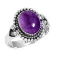 thumbnail image 1 of 925 Sterling Silver Women Jewelry Natural Amethyst Ring, 1 of 6