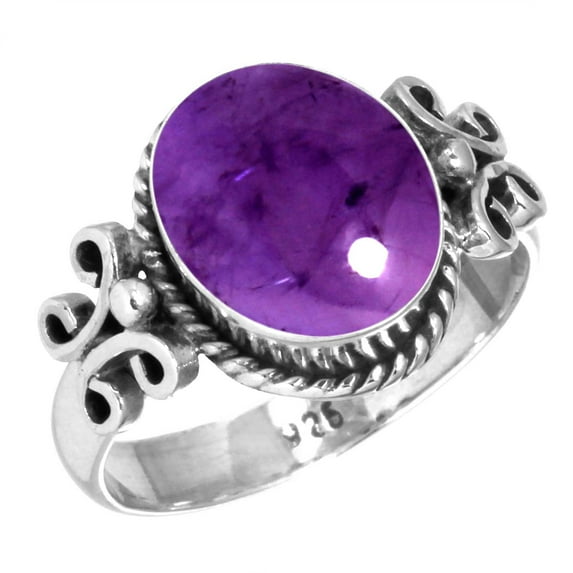 Natural Amethyst Ring 925 Sterling Silver Handmade Jewelry