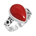 thumbnail image 1 of Red Stone Ring 925 Sterling Silver Handmade Jewelry, 1 of 5