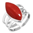 thumbnail image 1 of 925 Sterling Silver Ring Red Stone Handmade Jewelry, 1 of 5