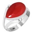 thumbnail image 1 of 925 Sterling Silver Women Jewelry Red Stone Ring, 1 of 5