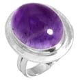 thumbnail image 1 of 925 Silver Ring For Women - Men Violet Natural Amethyst Stone Silver Ring Size 9.5 February Birthstone Hand Made Silver Ring Size 9.5 Gift For Girl Friend On Halloween 925 Gemstone Silver Jewelry, 1 of 6