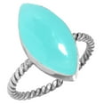 thumbnail image 1 of 925 Sterling Silver Ring Aqua Chalcedony Handmade Jewelry, 1 of 5
