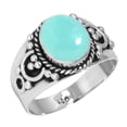 thumbnail image 1 of 925 Sterling Silver Women Jewelry Natural Aqua Chalcedony Ring, 1 of 5