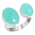 thumbnail image 1 of Natural Aqua Chalcedony Ring 925 Sterling Silver Handmade Jewelry, 1 of 5