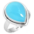 thumbnail image 1 of 925 Sterling Silver Ring Blue Chalcedony Handmade Jewelry, 1 of 5
