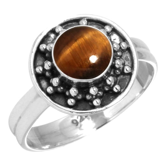 Natural Tiger Eye Women Jewelry 925 Sterling Silver Ring