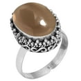 thumbnail image 1 of 925 Silver Ring For Women - Teens Brown Smoky Topaz Stone Silver Ring Size 9.5 June Birthstone Boho Silver Ring Size 9.5 Gift For Women On Engagement 925 Gemstone Silver Jewelry, 1 of 5