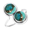 thumbnail image 1 of 925 Sterling Silver Women Jewelry Copper Blue Turquoise Ring, 1 of 6