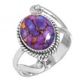 thumbnail image 1 of 925 Sterling Silver Women Jewelry Copper Purple Turquoise Ring, 1 of 6