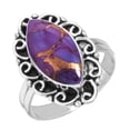 thumbnail image 1 of Copper Purple Turquoise Ring 925 Sterling Silver Handmade Jewelry, 1 of 6