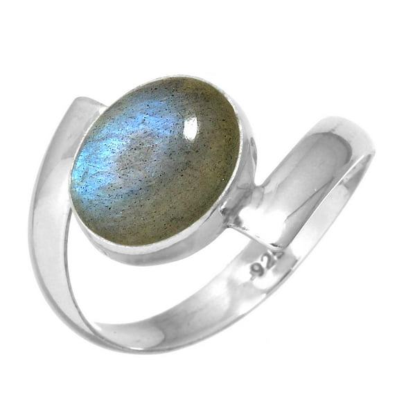 925 Sterling Silver Ring Natural Labradorite Handmade Jewelry