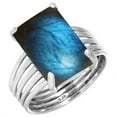 thumbnail image 1 of 925 Sterling Silver Ring Natural Labradorite Handmade Jewelry, 1 of 6
