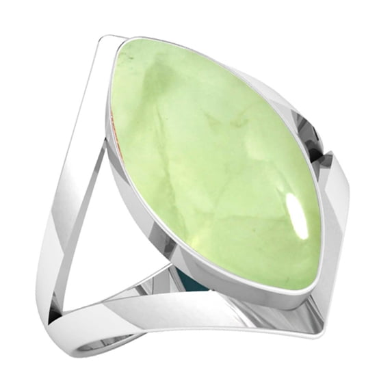 Natural Prehnite Women Jewelry 925 Sterling Silver Ring