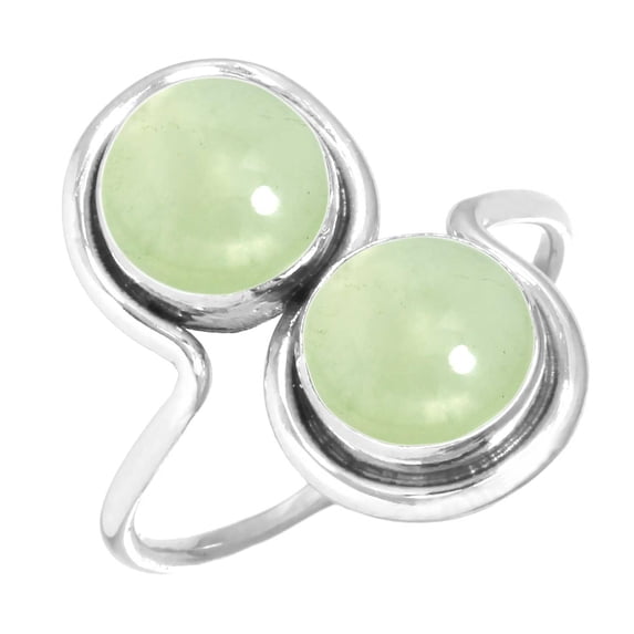 Natural Prehnite Ring 925 Sterling Silver Handmade Jewelry