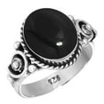 thumbnail image 1 of 925 Silver Ring For Women - Teens Natural Black Onyx Stone Silver Ring Size 10.5 July Birthstone Costume Silver Ring Size 10.5 Gift For Wife On Friendship Day 925 Silver Jewelry With Gemstone, 1 of 5