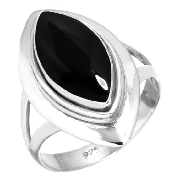 925 Sterling Silver Ring Natural Black Onyx Handmade Jewelry