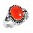 thumbnail image 1 of 925 Sterling Silver Women Jewelry Natural Carnelian Ring, 1 of 6
