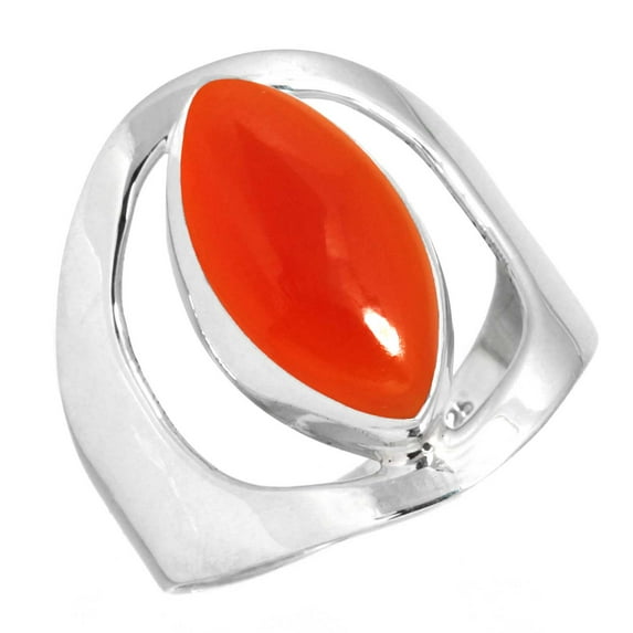 Natural Carnelian Ring 925 Sterling Silver Handmade Jewelry