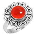 thumbnail image 1 of Natural Carnelian Ring 925 Sterling Silver Handmade Jewelry, 1 of 6