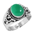 thumbnail image 1 of Natural Green Onyx Women Jewelry 925 Sterling Silver Ring, 1 of 5