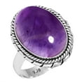 thumbnail image 1 of 925 Silver Ring For Women - Teens Violet Real Amethyst Stone Silver Ring Size 5 February Birthstone Fashion Silver Ring Size 5 Gift For Wife On Anniversary 925 Gemstone Silver Jewelry, 1 of 6